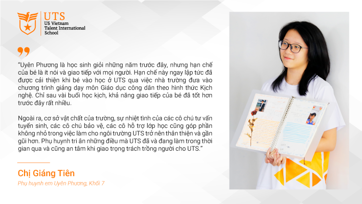 “I feel sastified when trusting UTS to grow my daughter”